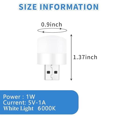 Melofo 9 PCS Mini USB Night Lights, White — view 2