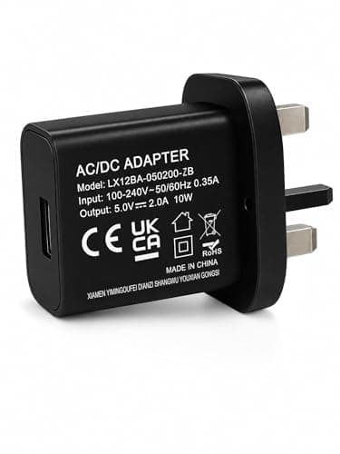 YIMINGOUFEI 5V 2A 10W UK Charger, USB-A Port, 100-240V, Black