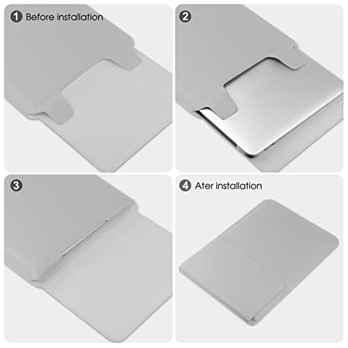 HoYiXi 15'' 16'' Laptop Sleeve Case Leather Bag for MacBook Pro 16 2021 & 2019/ASUS Vivobook 15/HUAWEI MateBook D15/HP 15.6" PC/MacBook Pro 15/Surface Laptop 3/Dell 15/ IdeaPad, Silver — view 6