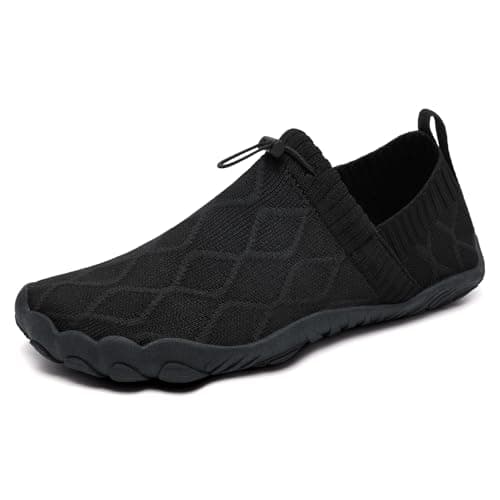 Steppli Water Shoes Barefoot Beach Aqua Quick-Dry Breathable Weitsuit Non Slip Lightweight Shoes for Men Women Black EU39=UK6.5