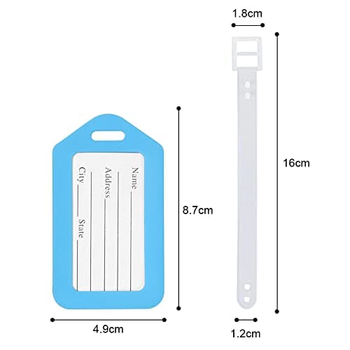 Vicloon Luggage Tags, 12PCS Travel Suitcase Bag Baggage Tag Luggage Label, Plastic Luggage Identifier, Luggage Tag Holder, Suitcase ID Tags, Handbag Tag Label, Travel ID Bag Tag, Luggage Suitcases Tag — view 3