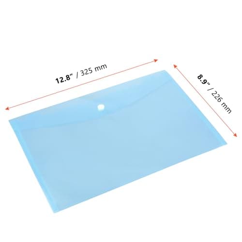 SINJEUN 50 Pack A4 Blue Plastic Wallets with Snap Closure, Waterproof & Transparent, Modern Style File Folders for Office, School — view 2