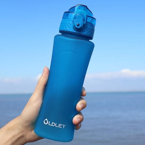 OLDLEY 450ml/15oz Water Bottle with Straw Reusable Drink Bottles with Times Markings for School Home Camping Outdoor Sports BPA Free Leakproof Durable — view 6