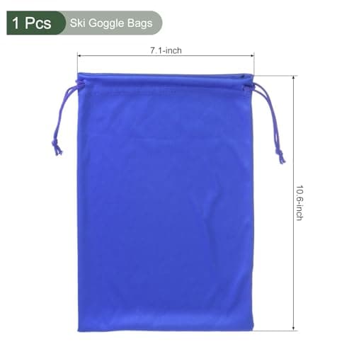 YOKIVE 1 Pcs Ski Goggle Bags, Sport Microfiber Snow Goggles Case Covers Storage Sleeves Drawstring Pouches for Sunglass Lens (Blue, 7.1"x10.6") — view 2