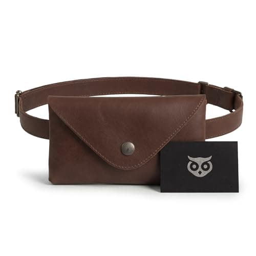 Hide & Drink, Rustic Leather Waist Pouch, Fanny Pack, Bag, Purse, Phone Holder Cable Case, Samsung iPhone, Easy Travel for Digital Nomads Handmade, Bourbon Brown, 10 x 1.75 x 6 inches, Classic — view 6
