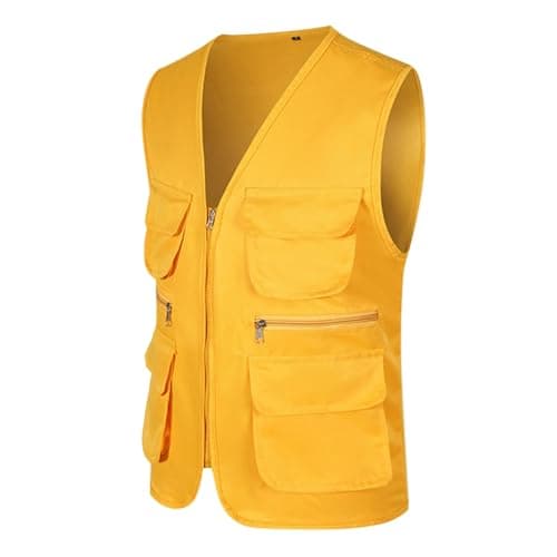 Mens Multi Pocket Fishing Waistcoat Outdoor Work Safari Travel Vest Camping Hunting Outerwear Gilet Photography Tops Cargo Utility Safari Waistcoats Breathable Mens Fishing Gilets — view 2