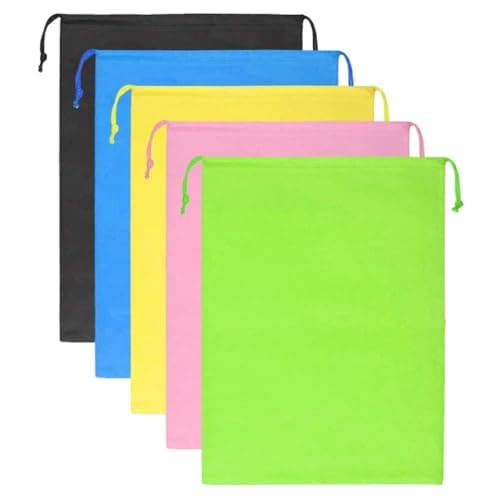5 Pcs Drawstring Shoe Bags, Portable 40 x 30 cm Travel Storage Pouches