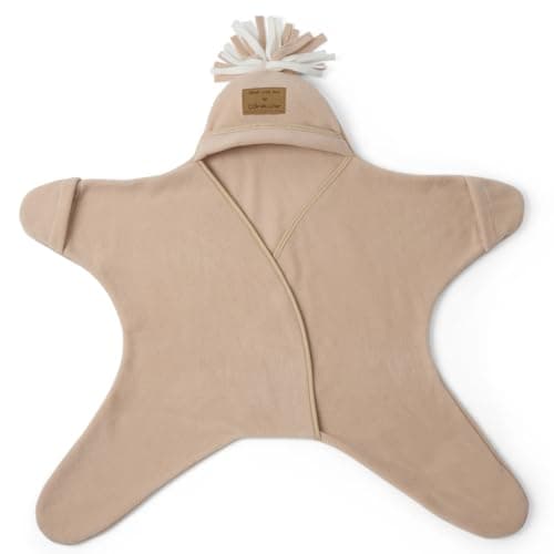 Clair de Lune Star Fleece Baby Wrap Blanket 6-12 Months (Oatmeal)