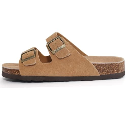 ODOLY Unisex Comfortable Cork Footbed Slide Sandals with Arch Support — view 3