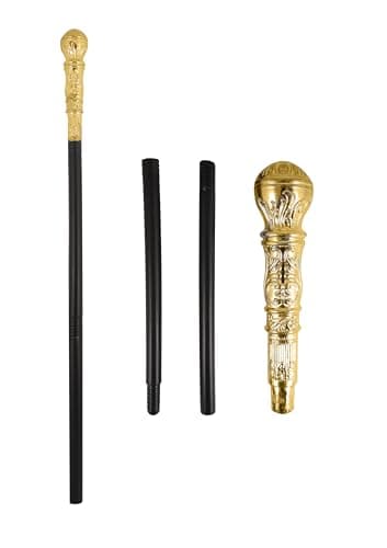 Henbrandt 1 x Gold Top Pimp Cane Costume Accessory, 3-Piece Stick