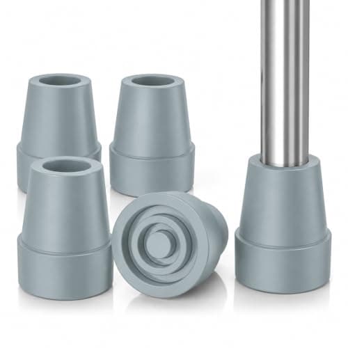supregear Rubber Ferrules (4-Pack), 19mm Replacement Rubber End Caps for Walking Cane & Sticks Foot Pad Accessory, Grey