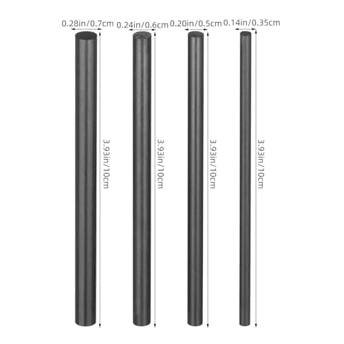 TOGEVAL 4pcs Carbon Fiber Fishing Rod Repair Inserts Lightweight Solid Graphite Poles for Broken Pole Section Fixing and Travel Rod Modification Kit — view 2
