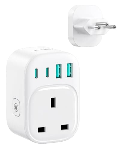 LENCENT 5-in-1 Travel Plug Adapter Brazil, Type N Adapter for Brazil Socket