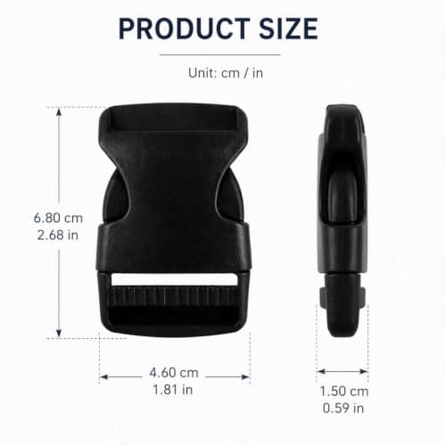 Vosali 2 Pack Replacement Plastic Buckle Clips, Side Release Buckle — view 2