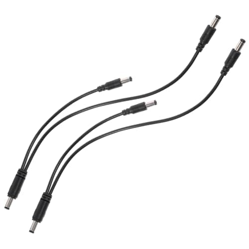Voltage Boost Cable Black 2pcs Pvc Power Lead for Guitar Bass