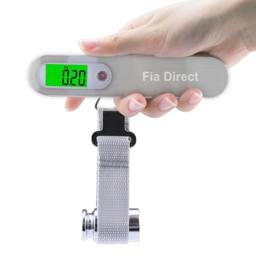 Digital Luggage Scale – Portable Travel Bag Weight Scale with Backlit LCD, Hook & Strap, Accurate Up to 50kg/110lbs, Suitcase Weighing Scales, Heavy Duty Weighing Scales for Luggage (2, Silver White) — view 3
