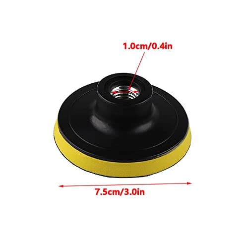 7 Pcs Wool Polishing Buffing Pads Kit 3 inch Polishing Wheel Discs with Hook & Loop Back Pad and M10 Drill Adapter, Drill Buffer Attachment for Auto Car Household Furniture Polishing Waxing Cleaning — view 4