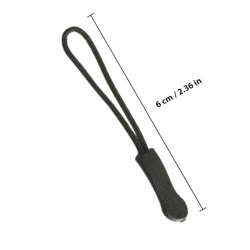 Black Zipper Pull Tabs 20 Pack for Coat, Backpack, Handbag — view 2