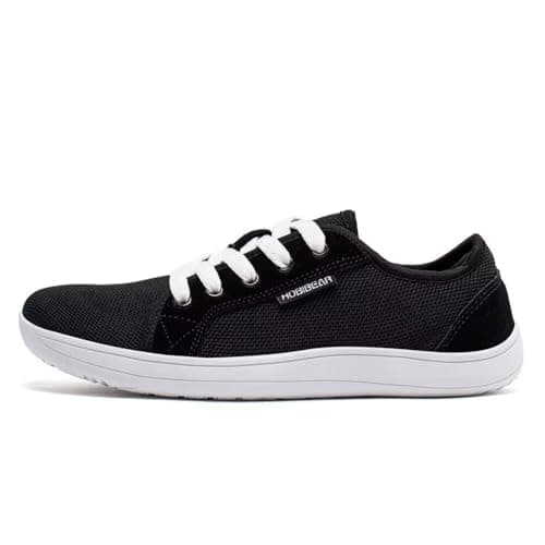 HOBIBEAR Unisex Wide Barefoot Shoes for Men Women Outdoor Trail Running Minimalist Walking Shoes Lightweight and Breathable(Black White 10 UK) — view 4