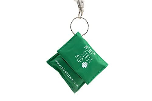 Mini First Aid CPR Mask Keyring - Resuscitation Face Shield Keyring, Handy Pocket Mask Key Chain with Valve, for Emergency Use to Protect Against Cross Infection - Compact, Lightweight - 7x5cm