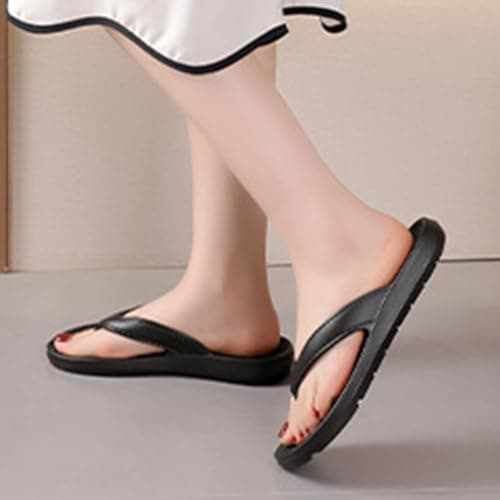 Travel Flip Flops Womens Men Thick Soles Stepping Feeling Light Soft Soles Slipper Ladies Cloud Sliders Lovers Summer Home Non-Slip Slides for Shower Bathroom Pool Beach Indoor Outdoor Size 3.5-7.5 — view 2