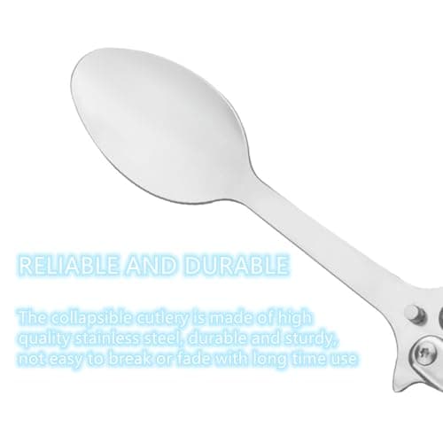 Folding Camping Spoon Stainless Steel Portable Travel Cutlery — view 5