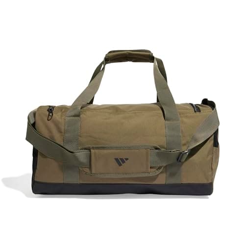 adidas Unisex Essentials Linear Duffel Bag Duffel Bag, Olive strata/Black, S — view 2