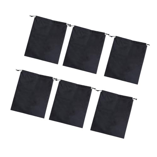 12pcs Black Nonwoven Fabric Drawstring Storage Bags 40x30cm
