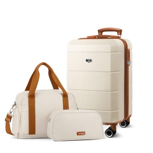 Lugg Jetset 3-Piece Travel Set – 55x35x23 cm Hard Shell Cabin Suitcase, Duffel Bag and Toiletry Bag for Lightweight Airline Hand Luggage and Weekend Travel