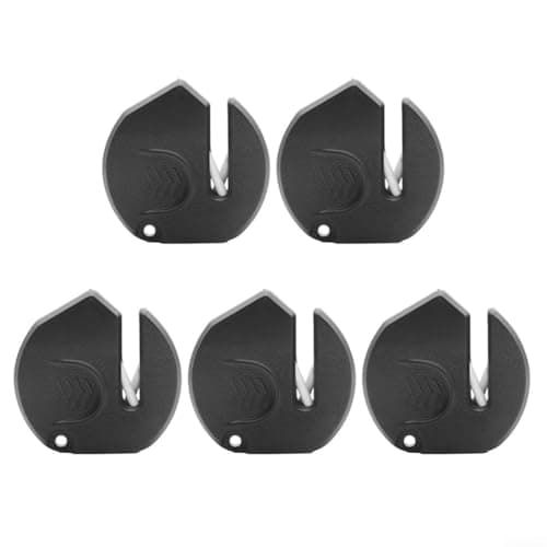 Sawhamale Sharpener for Kitchen Knives and Scissors, Portable Sharpening Stone Tool with ABS Housing, Fast Restoration for Home Camping Outdoor Use, Black, 5 Pack