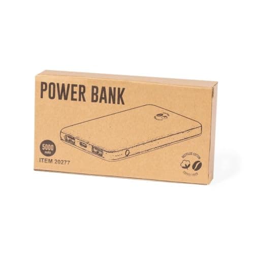 Sawfish Personalised Power Bank Mayer 5000mAh Portable Power Bank – Coffee Fibre & Recycled Cotton, Dual USB Outputs, USB-C Input/Output — view 2