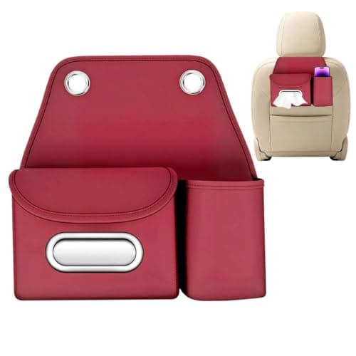 Back Of Seat Car Organizer with Tissue Box Cup Holder Headrest Storage