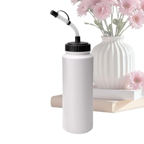 1000ml Sports Water Bottle with Straw – 1L Leak-Proof Drinking Cup