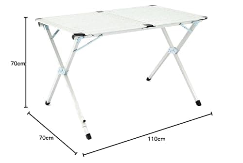 Hi-Gear Elite Double Table with Lightweight Aluminium Construction, Folding, Portable & Compact, Ideal for Camping, Festivals, BBQs & Outdoor Events, includes Carry Bag, Silver — view 2