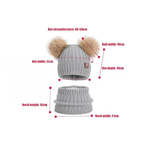 Akgukrseh 3Pcs Kids Winter Hat Scarf And Gloves Set Boys Girls Warm Plush Cold Weather 3 Piece For Grey Accessories Sets Children Outdoor Activities Sports Winter Scarves (Sky Blue,One Size) — view 3