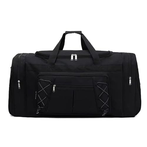 Travel Duffle Bags for Men Weekender Over Night Carry On Bag Lightweight Extra Large Oxford Duffel Gym Sturdy Luggage Water-Proof for Men & Women 26" (Blue Gold), Red Gold, XL (Pure Black) — view 4
