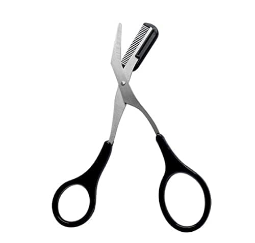 Professional Eyebrow Scissors Eyebrow Trimmer Eyebrow Remover Shaping Cut Comb Eyebrow Shaving Scissors Comb Hair Remover Beauty Tool with Non Slip Finger Grips for Men Women