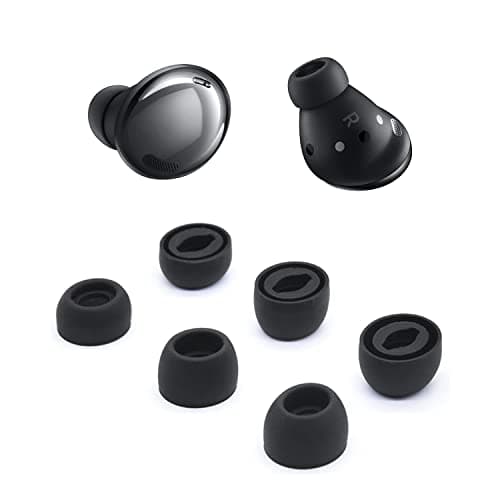 Adhiper Silicone Earbuds Replacement Buds Pro Earbuds Earmuffs Compatible for Samsung Galaxy Buds Pro Earplugs-fit in the charging case, Noise-Reducing non-Slip Silicone Earplugs with filter (Black)