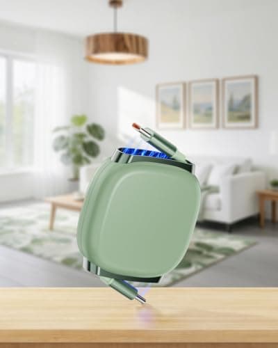 VisionSync 240W Retractable USB C Cable,3.3FT,Tea Green — view 2