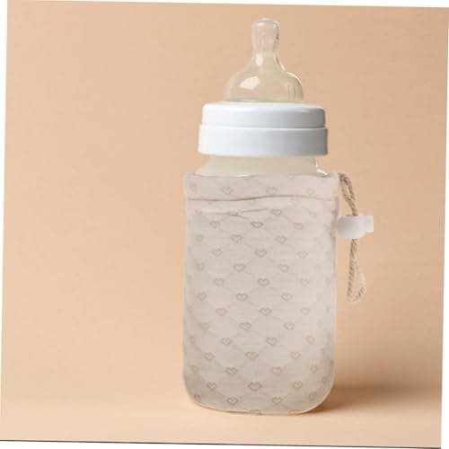 HAWILLOSCH Insulated Glass Baby Bottle Sleeve Warmer Cover Portable Thick Lamb Wool Baby Milk Bottle Protector Case for Travel and Nursery Use — view 5