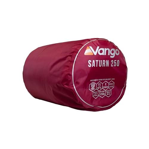 Vango Saturn 250 Single Sleeping Bag for Adults [Amazon Exclusive], 2 Season, Mummy Design Holds Insulation, Smaller Pack Size for Camping Trips, Festivals, Outdoors, Raspberry — view 5