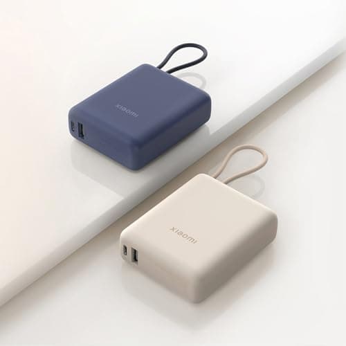 mi 33W Power Bank 10000mAh, Built-in USB C Cable, Fast Charging, Ice Blue — view 4