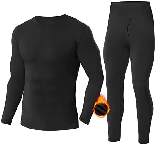 SIMIYA Men's Thermal Underwear Set Base Layer Long Sleeve Top Bottoms