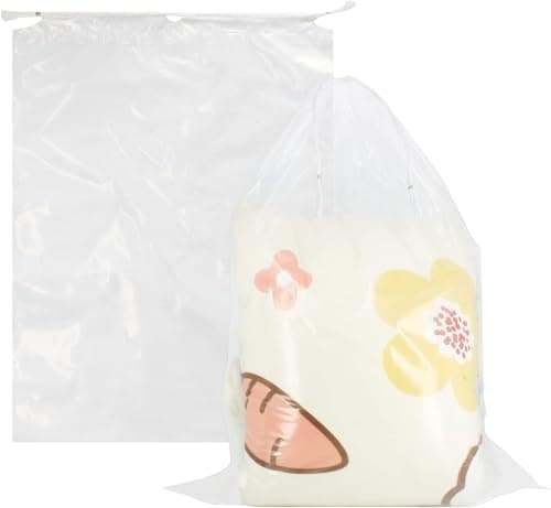 Belinlen 25 Pcs Clear Drawstring Travel Bag 45 x 61cm (18" x 24")