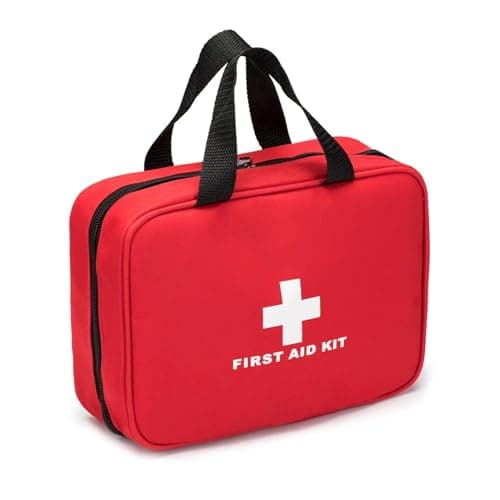 First Aid Kit – Emergency First Aid Refill Reflective Bag with Eyewash, Ice Packs & Emergency Blanket, Safety Essentials for Travel, Car, Home, Camping, Work, Indoor Outdoor Jumbo First Aid (110Pcs)