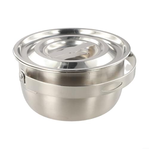 HavenlyCove Outdoor Camping Cookware Stainless Steel Pot, with Lid and Folding Handle for Hiking and Picnic, 2.4L(1.4L) — view 5