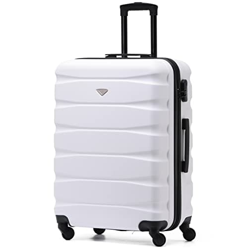 Flight Knight Lightweight 4 Wheel ABS Hard Case Medium Suitcase Approved for Over 100 Airlines Including easyJet, British Airways, Ryanair, Jet2, Emirates & Many More - Check-in Medium Size 25"