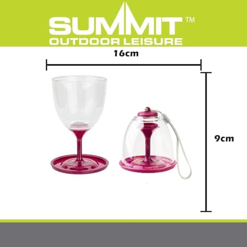 VFM e-Store - Collapsible Wine Glasses Pack Away - Camping, Travel Holiday Accessories for Summer - 9cm X 16cm- 10Oz / 285Ml Berry X 1 Pack Of 2 — view 2