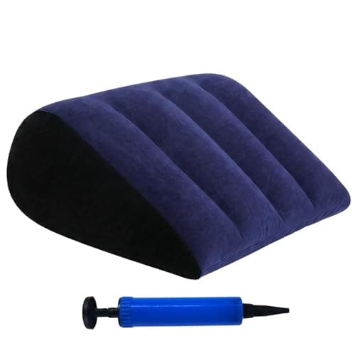 Inflatable Wedge Pillow, Wedge Pillow for Comfort and Support, Lumbar Leg Support Pillow for Sleeping, Knee Support for Women Men, Adjustable Pillows Use in Bed, Travel, Camping, Flight(Purple)