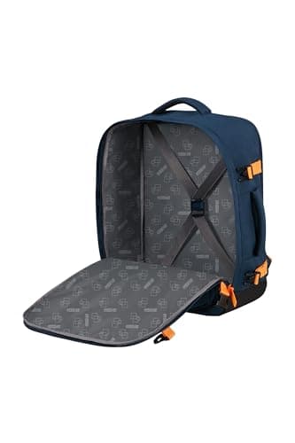 American Tourister Take2Cabin - EasyJet Cabin Bag 36 x 20 x 45 cm, 38 L, 0.70 kg, Hand Luggage, Airplane Backpack M Underseat, Blue/Orange (Dark Navy/Radiant Orange) — view 5